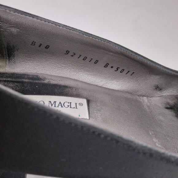 Bruno Magli Black Block Heel Fabric Slip On Pumps Size 10B - Picture 12 of 14